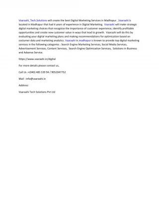 Digital Marketing Services In Madhapur - slide 1