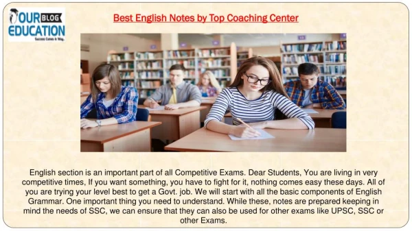 Best English Notes - Top IAS Coaching Centre