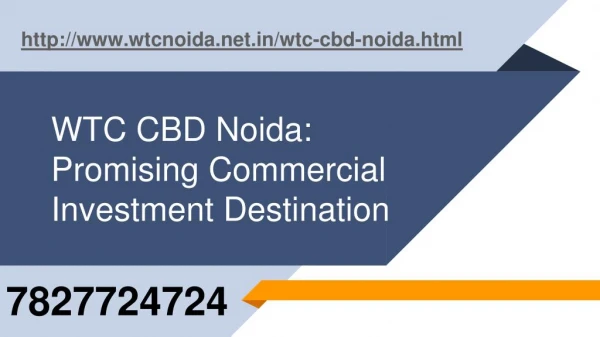 WTC CBD Noida: Promising Commercial Investment Destination