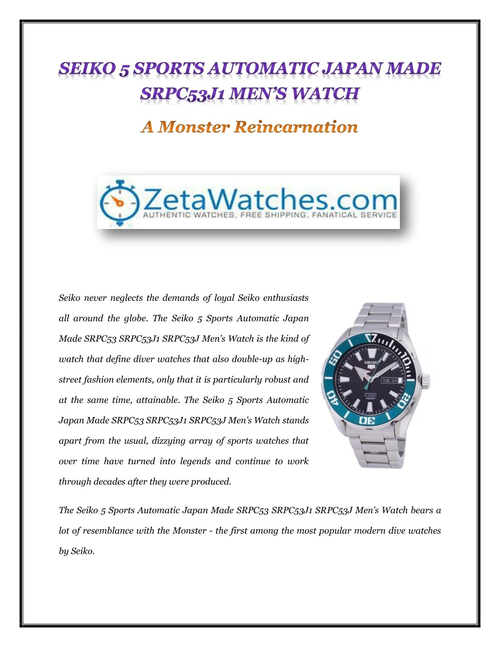 seiko never neglects the demands of loyal seiko