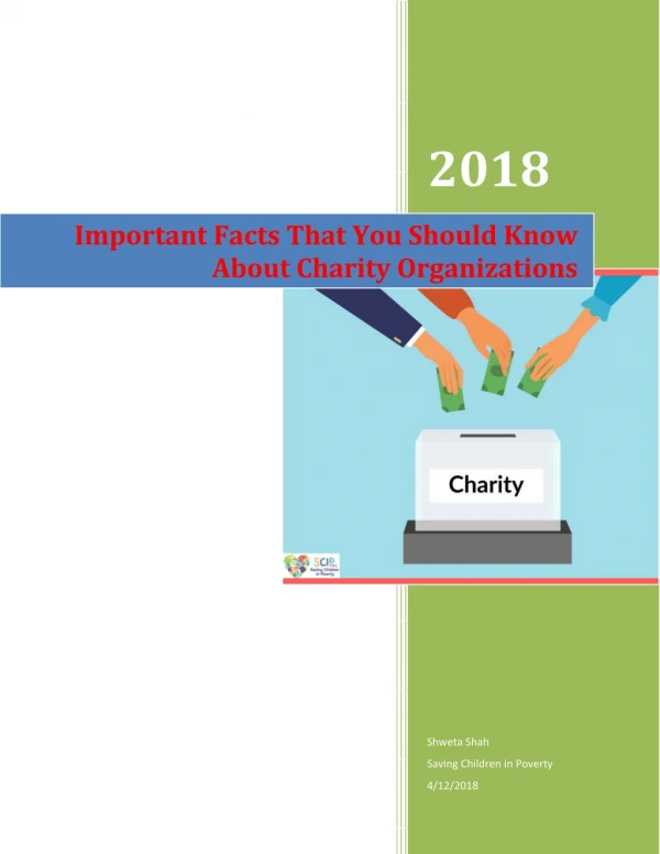 Important Facts That You Should Know About Charity Organizations