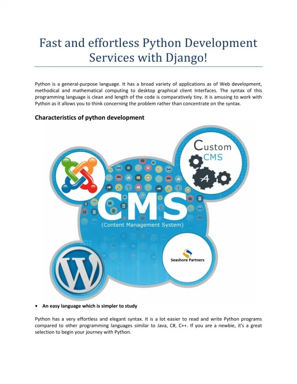 Fast and effortless Python Development Services with Django!