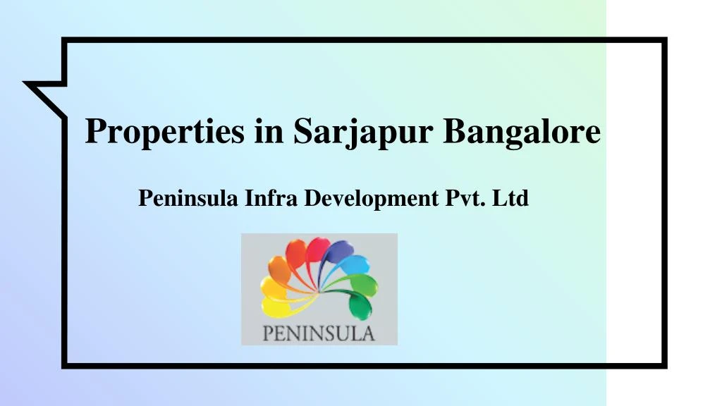 properties in sarjapur bangalore