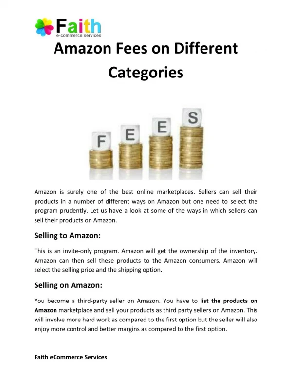 Amazon Fees on Different Categories