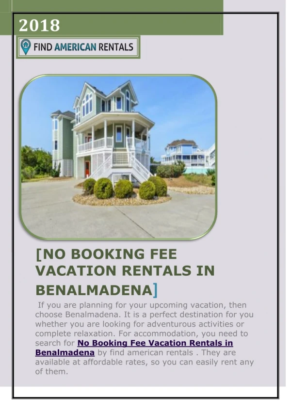 No Booking Fee Vacation Rentals in Benalmadena