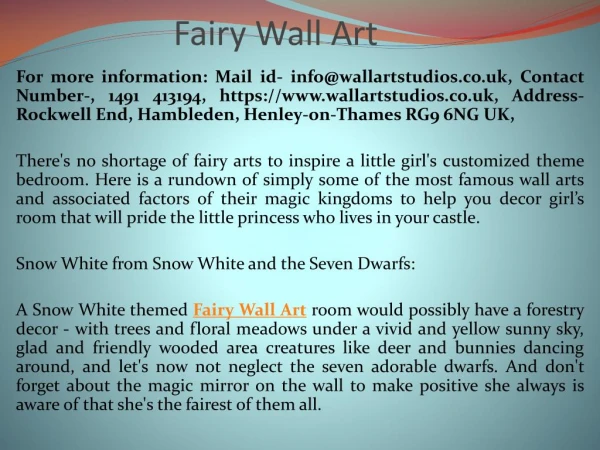 Fairy Wall Art