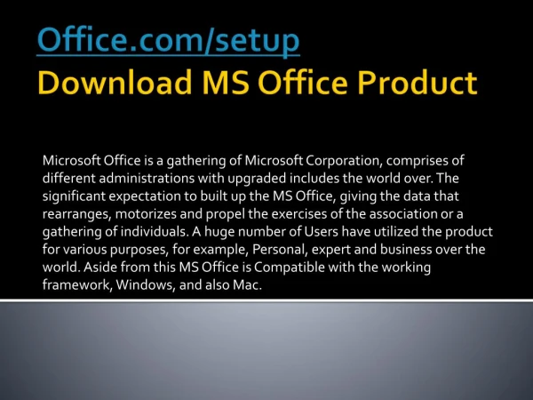 office com setup download ms office product