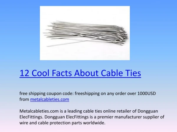 12 Cool Facts About Cable Ties