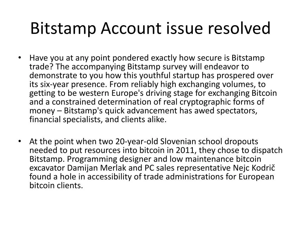 bitstamp account issue resolved