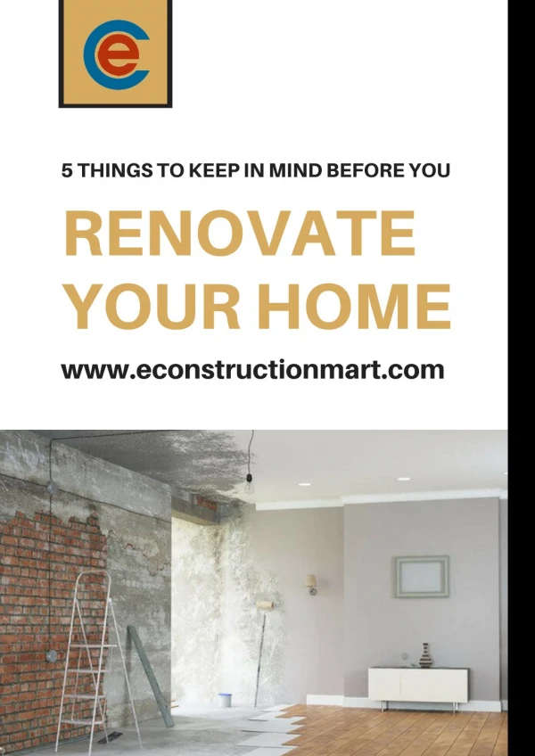 5 Things To Keep In Mind Before You Renovate Your Home