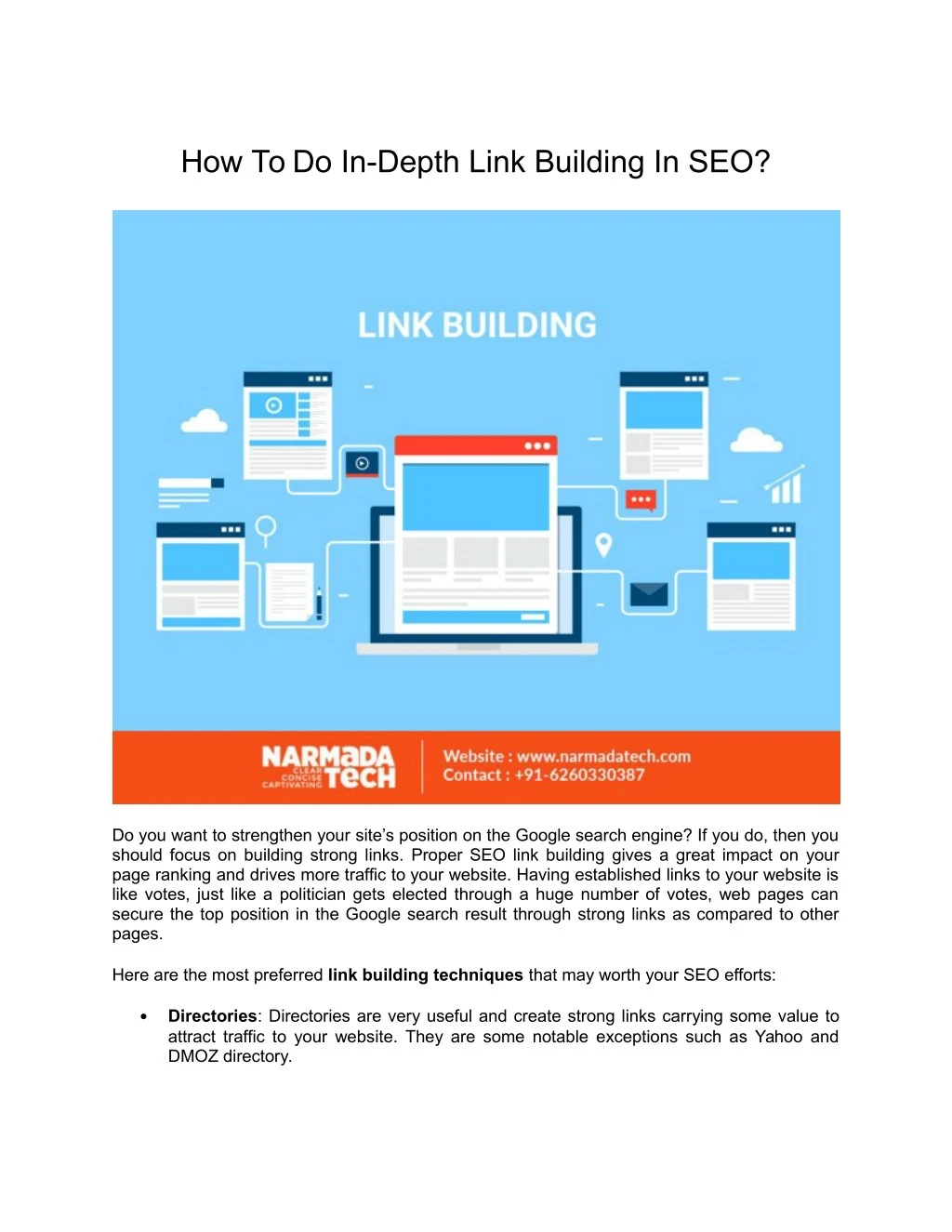 how to do in depth link building in seo