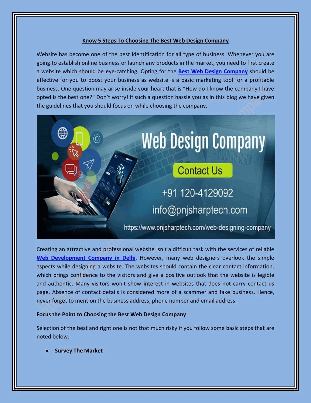 know 5 steps to choosing the best web design