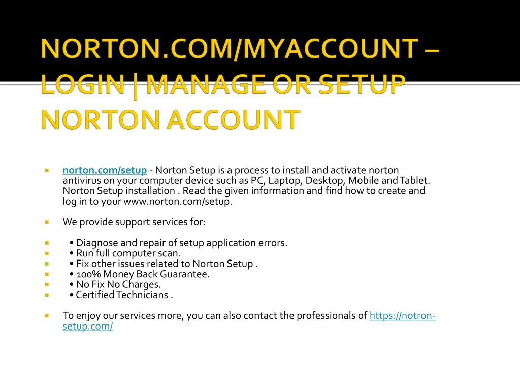 norton com myaccount login manage or setup norton account