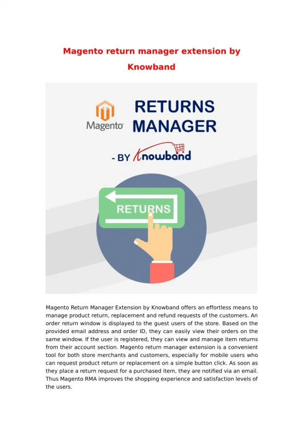 Knowband Magento Return Manager | RMA Extension