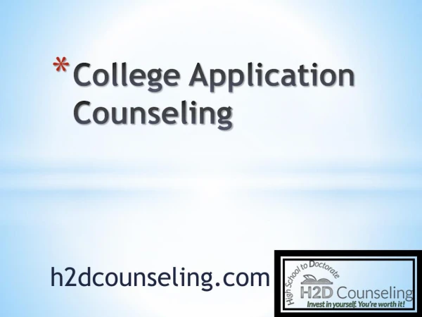 College Application Counseling - h2dcounseling.com