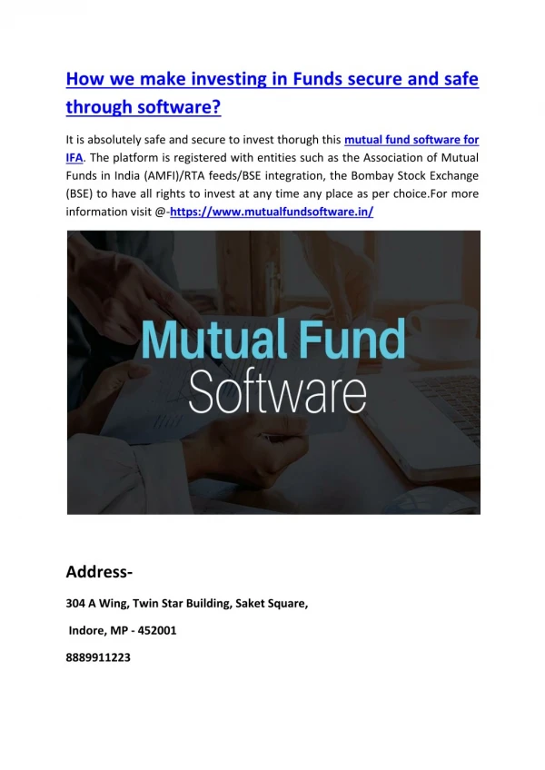 How we make investing in Funds secure and safe through software?