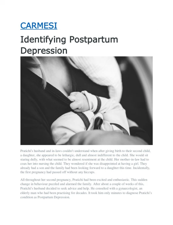 Identifying Postpartum Depression