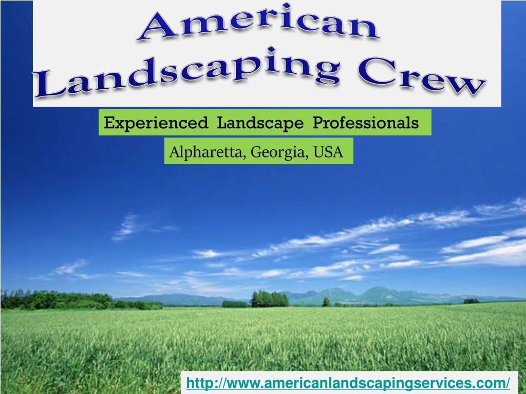 experienced landscape professionals