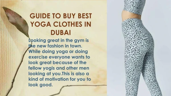 Guide to Buy Best Yoga clothes in Dubai