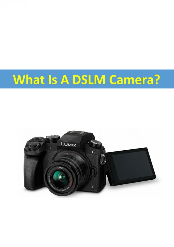 What Is A DSLM Camera?