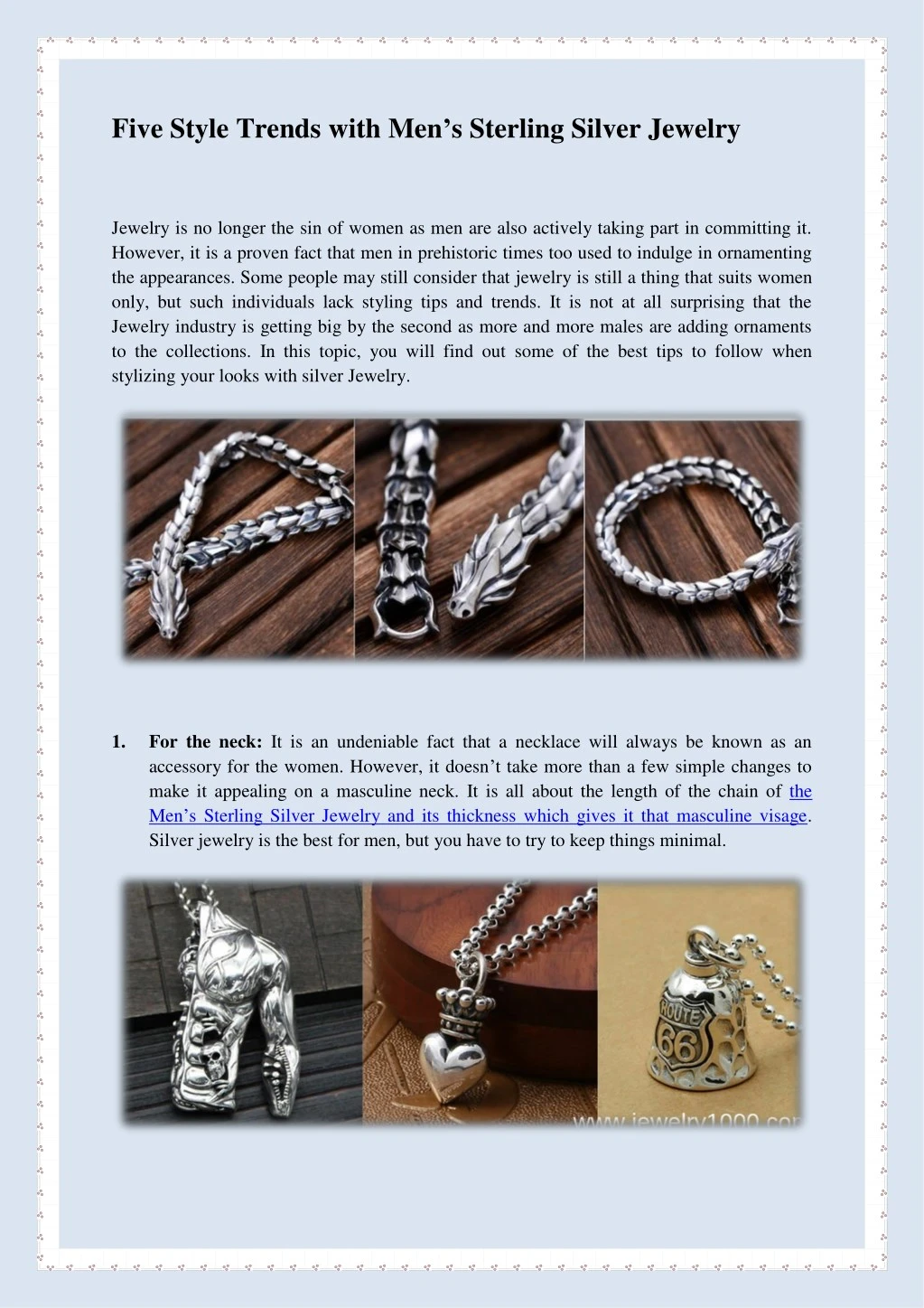 five style trends with men s sterling silver