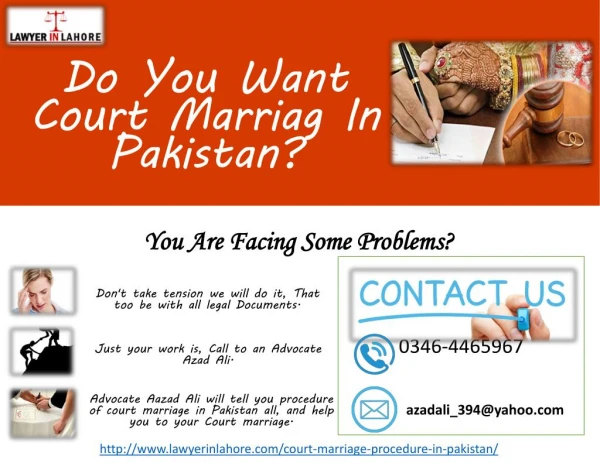 Court Marriage Lawyer In Lahore