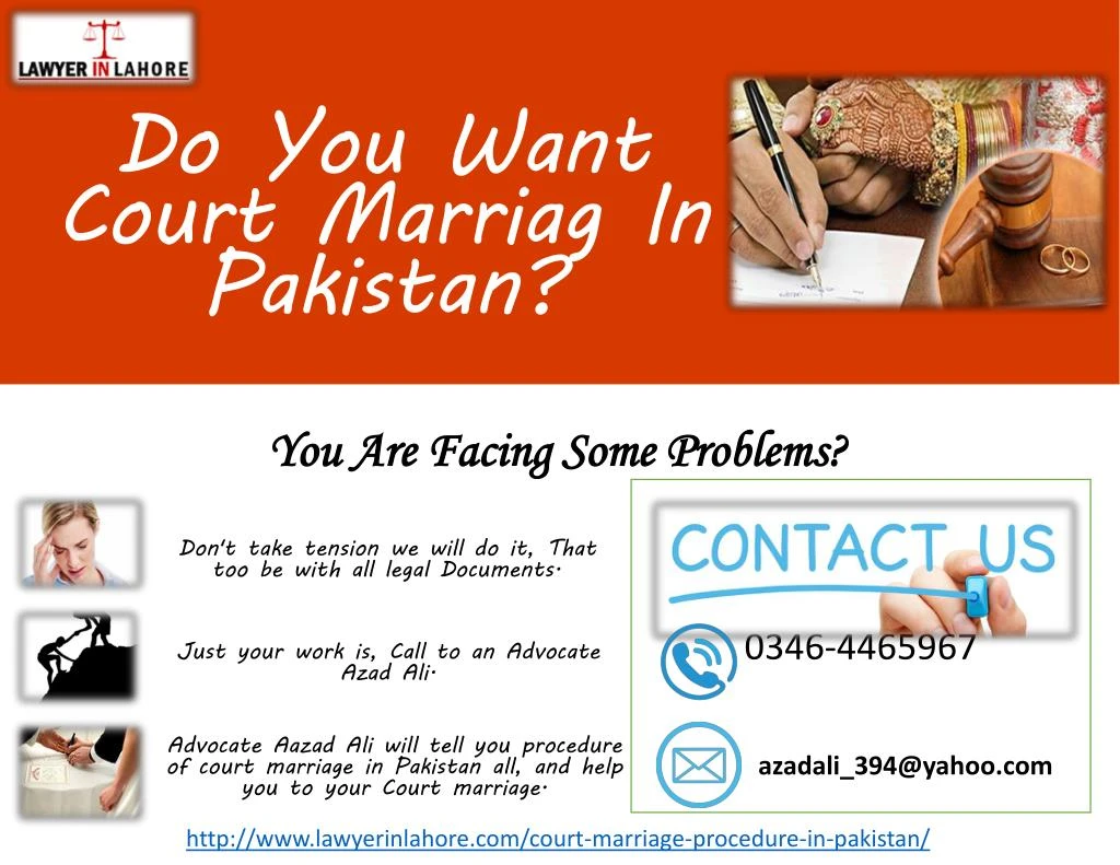 do you want court marriag in pakistan