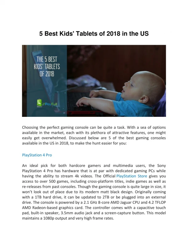 5 Best Kids' Tablets of 2018 in the US