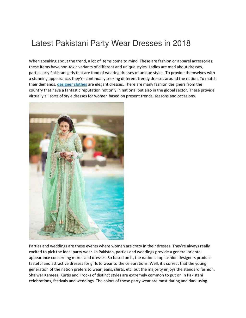 latest pakistani party wear dresses in 2018