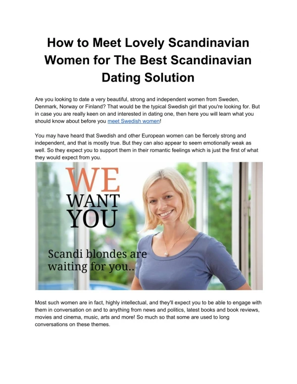 How to Date Swedish Women for The Best Dating Solution