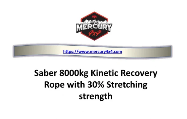 Saber 8000kg kinetic recovery rope with 30% stretching strength