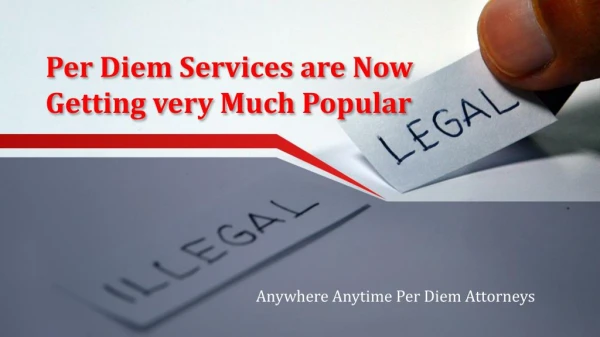 Per Diem Services are Now Getting very Much Popular