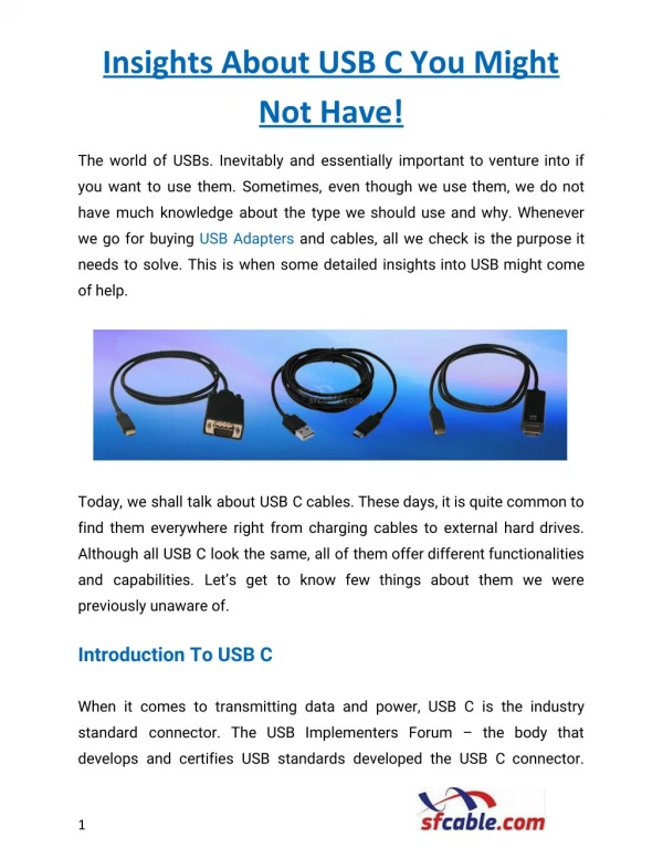 Insights About USB C You Might Not Have!