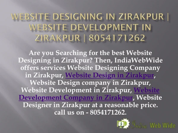 Best Website Design in Zirakpur, Website Development in Zirakpur | IndiaWebWide