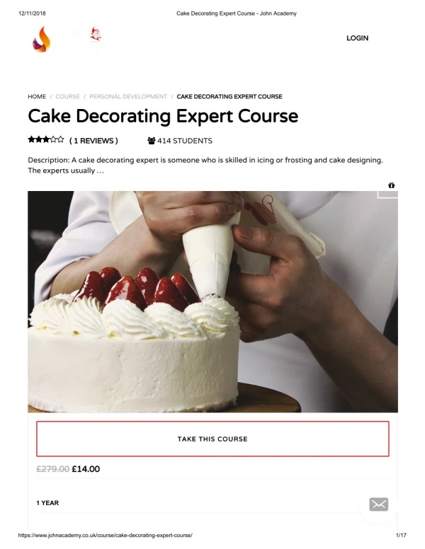 Cake Decorating Expert Course - John Academy