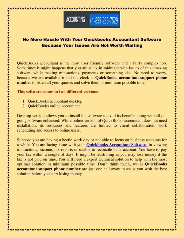 No More Hassle With Your Quickbooks Accountant Software-Quickbook Accountant Help