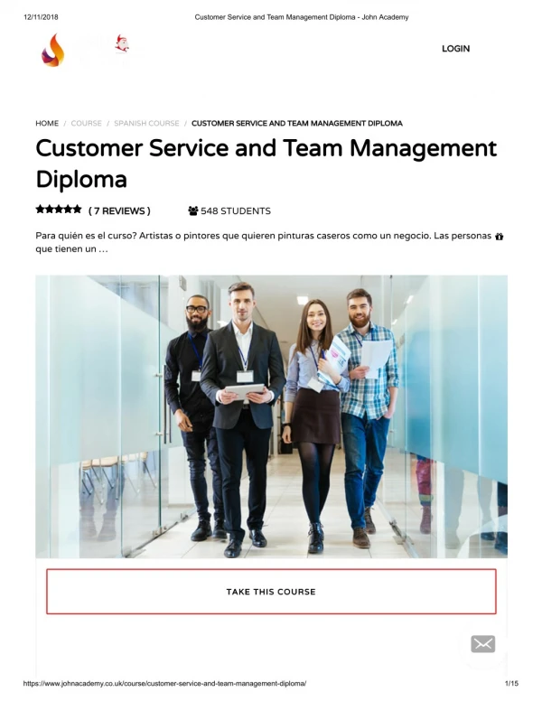 Customer Service and Team Management Diploma - John Academy