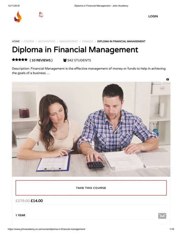 Diploma in Financial Management - John Academy