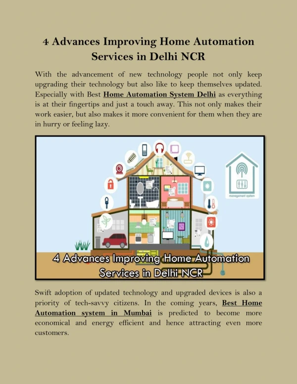 4 Advances Improving Home Automation Services in Delhi NCR