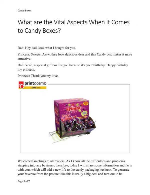 What are the Vital Aspects When It Comes to Candy Boxes