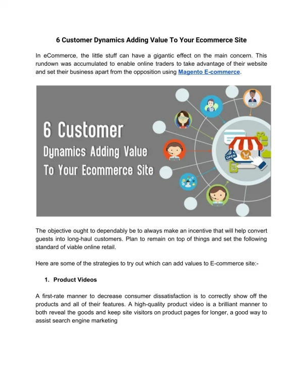 6 Customer Dynamics Adding Value To Your Ecommerce Site