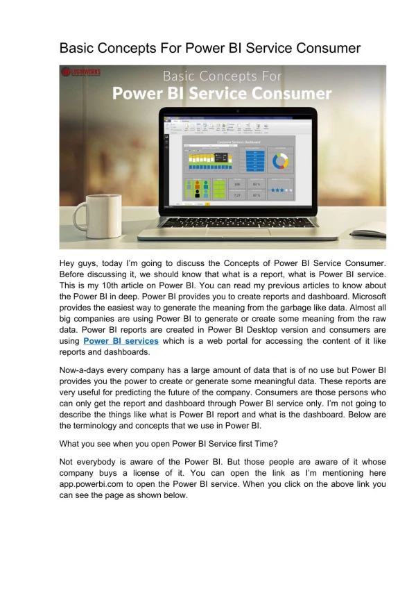 Basic Concepts For Power BI Service Consumer