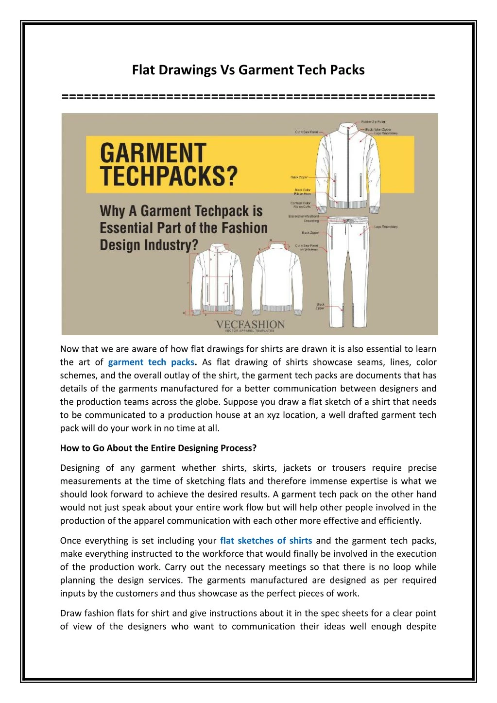 flat drawings vs garment tech packs