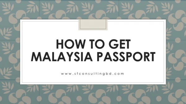 How to get Malaysia passport