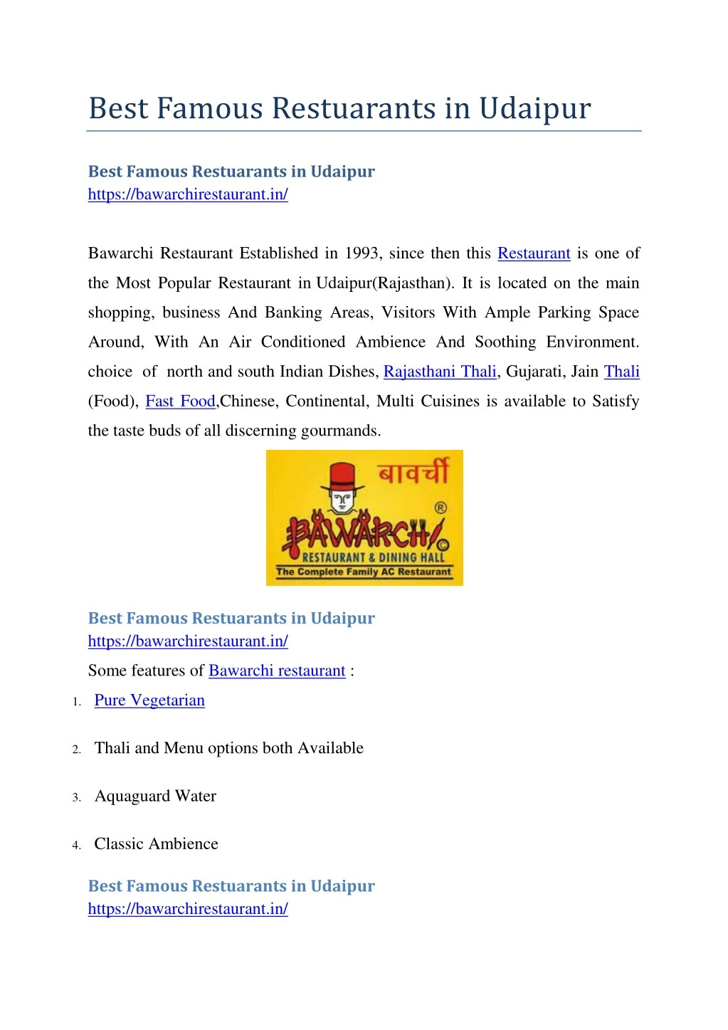 best famous restuarants in udaipur