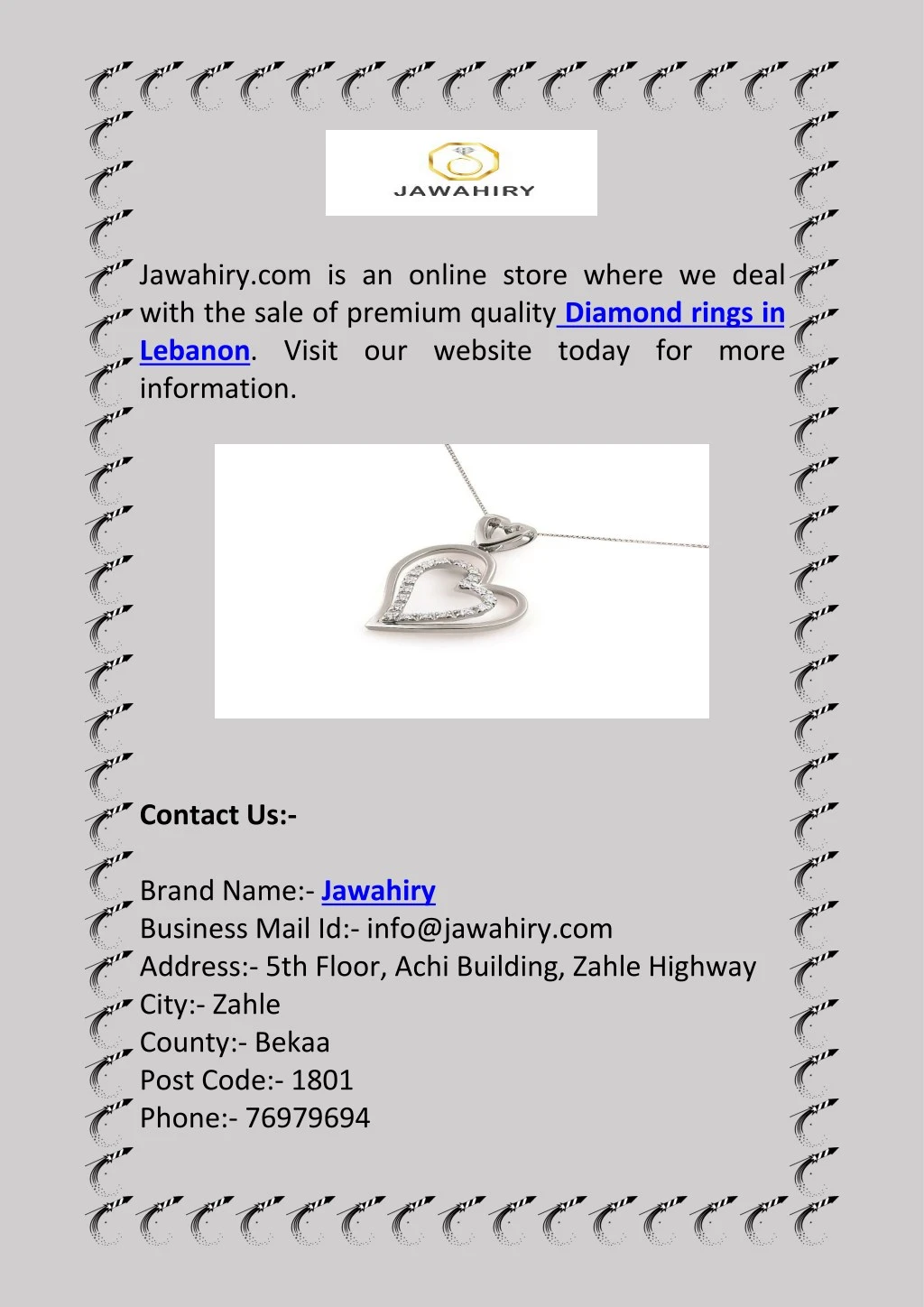 jawahiry com is an online store where we deal