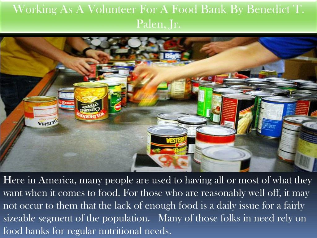 working as a volunteer for a food bank