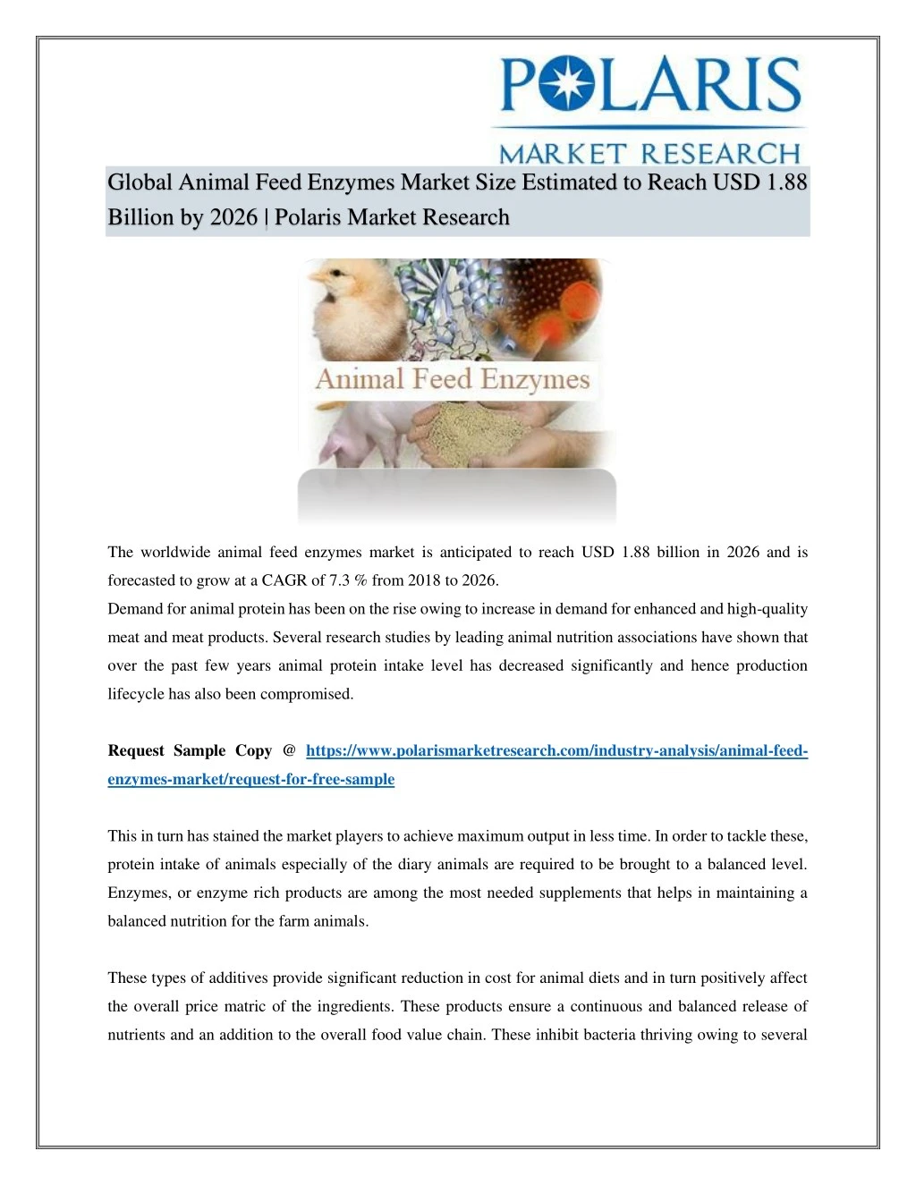 global animal feed enzymes market size estimated