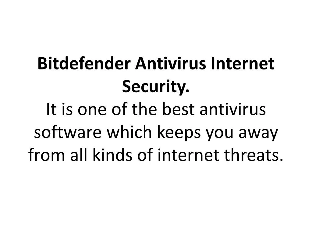 bitdefender antivirus i nternet security