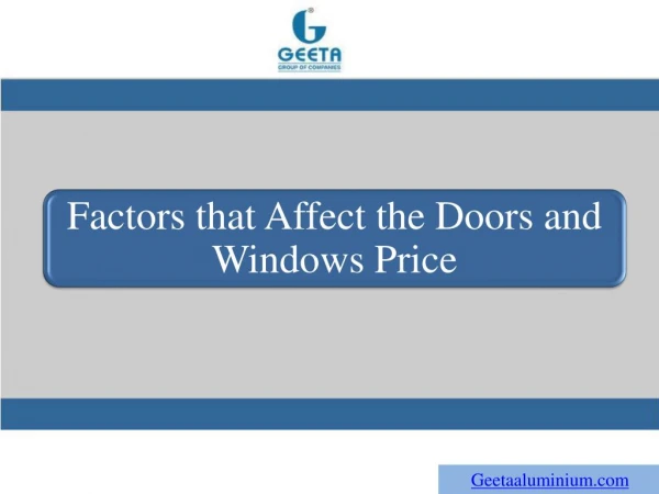 Factors that Affect the Doors and Windows Price